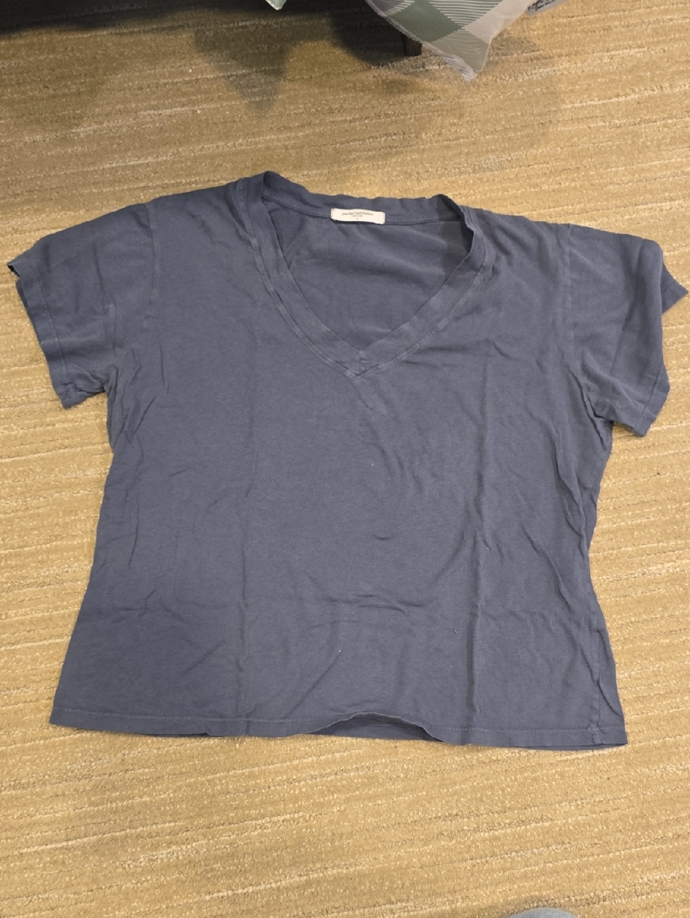 Perfectwhitetee Women's V-Neck Tee in Slate Grey, Size L